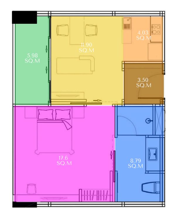 Appartment 1BR 52sqm
