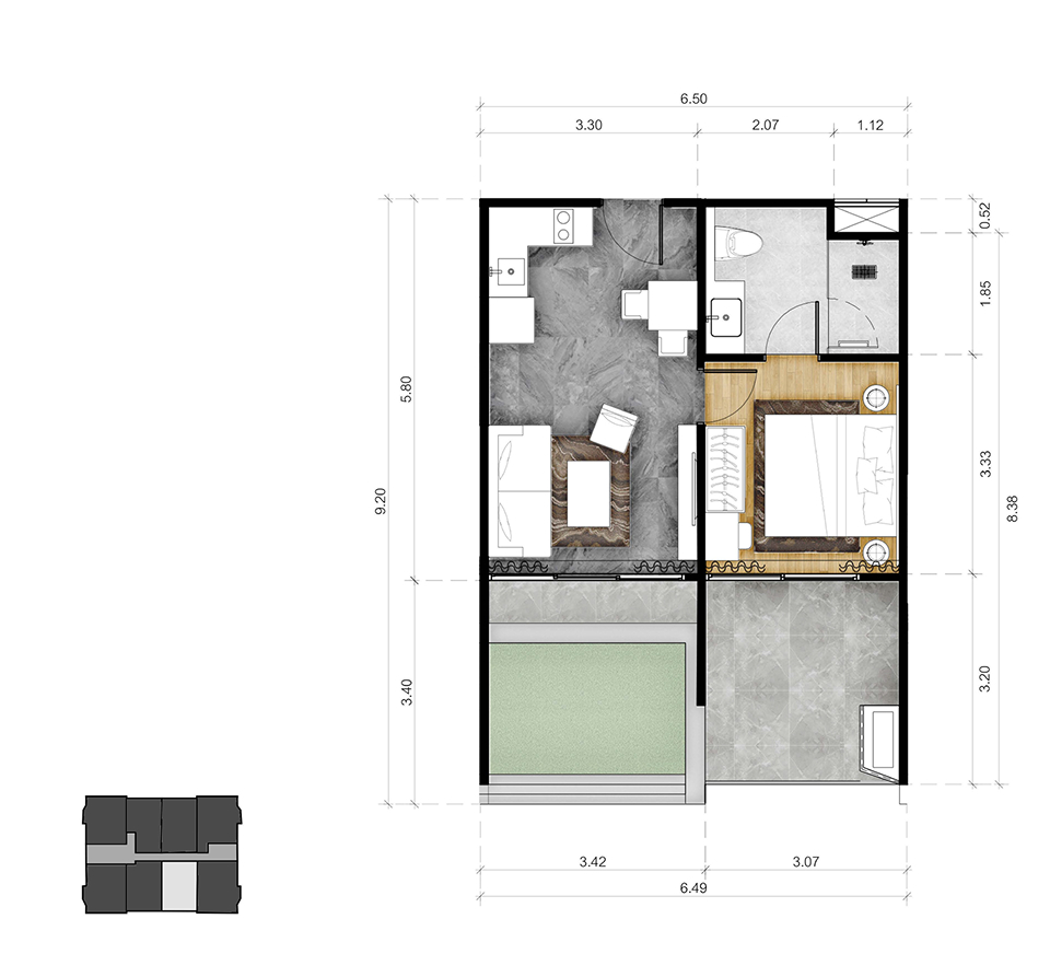 Appartment 1BR 55sqm