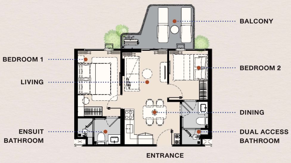 Appartment 2BR 53sqm