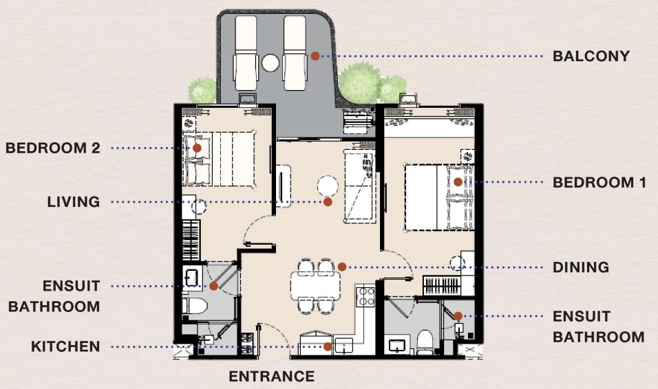 Appartment 2BR 66sqm