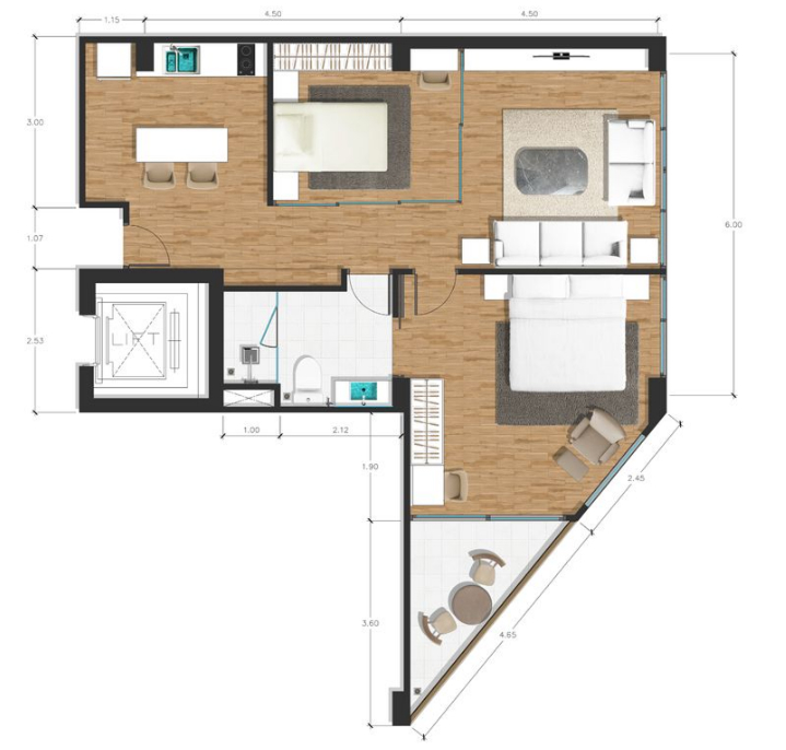 Appartment 2BR 70sqm